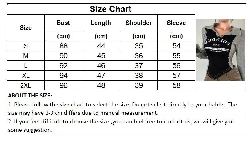 Oklulu Vintage Y2k T Shirts Women Harajuku Long Sleeve Kpop Tees Slim Irregular Aesthetic Top Korean Fashion Streetwear T-shirts