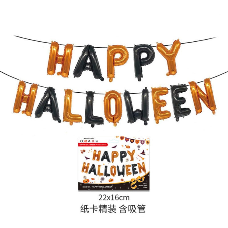 Huge Standing Halloween Pumpkin Ghost Balloons Witch Bat Spider Foil Ballon Inflatable Kids Toys Globos Halloween Party Supplies