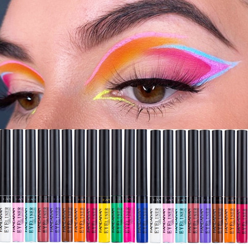 12 Colors Colorful Liquid Eyeliner Pencil Waterproof Long-Lasting  Quick-Dry No Blooming Blue Pink Eye Liner Pen Cosmetics Tools