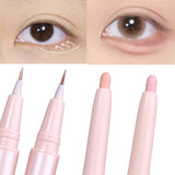 Oklulu Double Ended Lying Silkworm Pencil Highlighter Makeup Pen enlarge eyes Under Eye Highlighter Makeup Stick Slim & soft  tip