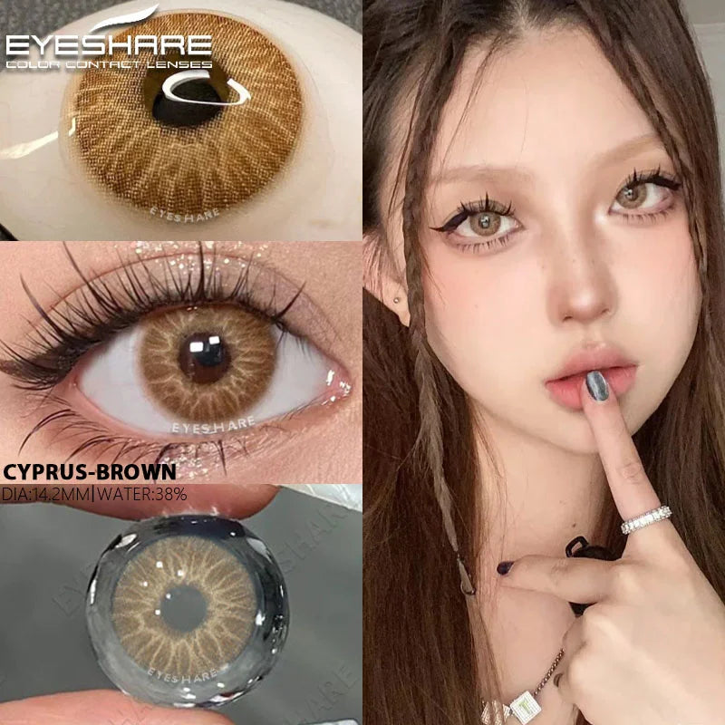 OKLULU  -  1 Pair New Natural Colored Contact Lenses for Eyes Blue Lenses Green Eye Lenses Brown Lenses Yearl Gray Contact Lenses