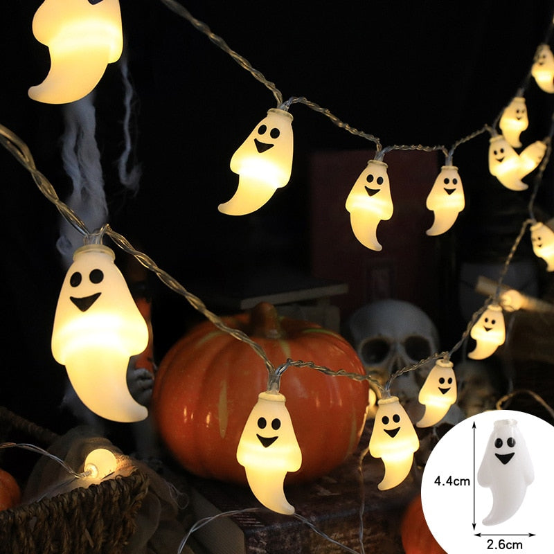 1.5m 10Led Halloween Light String Pumpkin Skull Eye Balls Ghost Festival Party Lantern Trick Or Treat Happy Halloween Day Decor