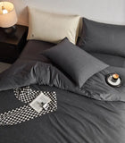 OKLULU  -  Nordic brief jacquard grey bedding set single double,twin full queen king cotton home textile bed sheet pillow case quilt cover