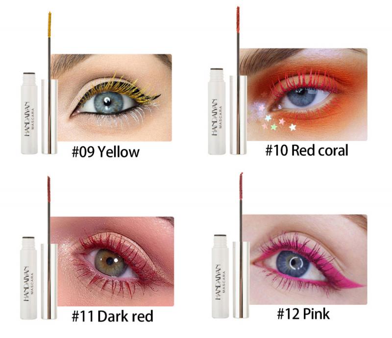 Colorful Waterproof Mascara Makeup Eyelash Extension Lengthen Curling White Mascara Cosplay Prom Make Up Cosmetics