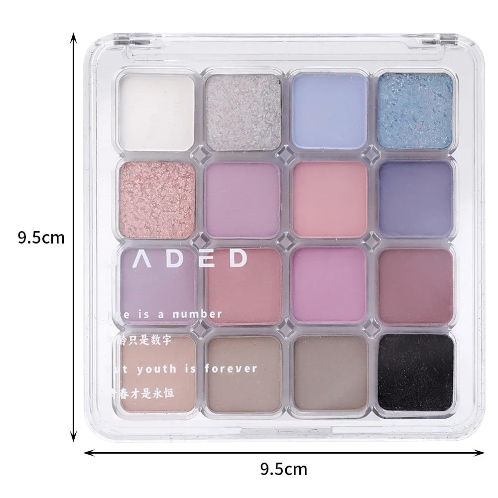 Oklulu 16 Colors Eyeshadow Palette Pearlescent Matte Low Saturation Waterproof Glitter Eye Shadow Lasting Eyes Makeup Korean Cosmetics