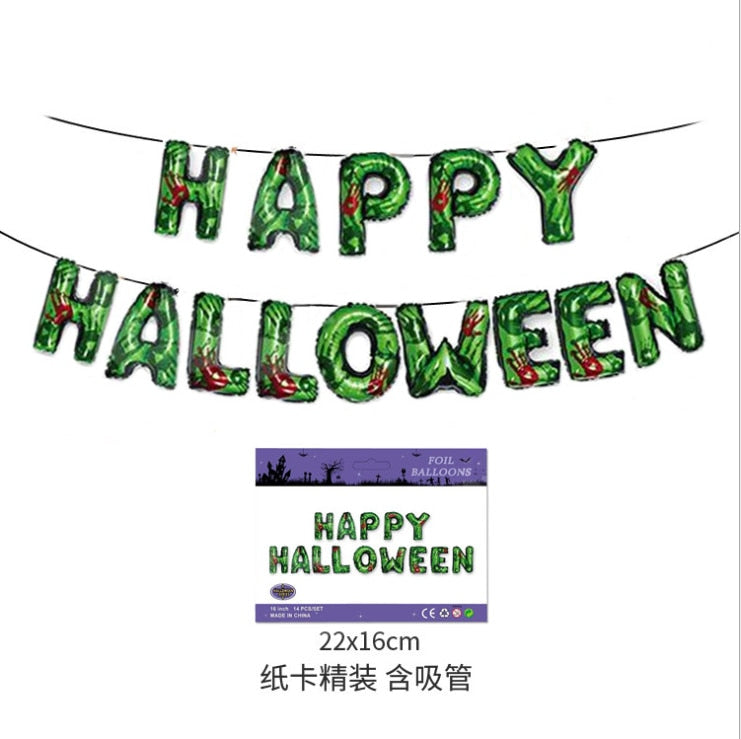 Huge Standing Halloween Pumpkin Ghost Balloons Witch Bat Spider Foil Ballon Inflatable Kids Toys Globos Halloween Party Supplies