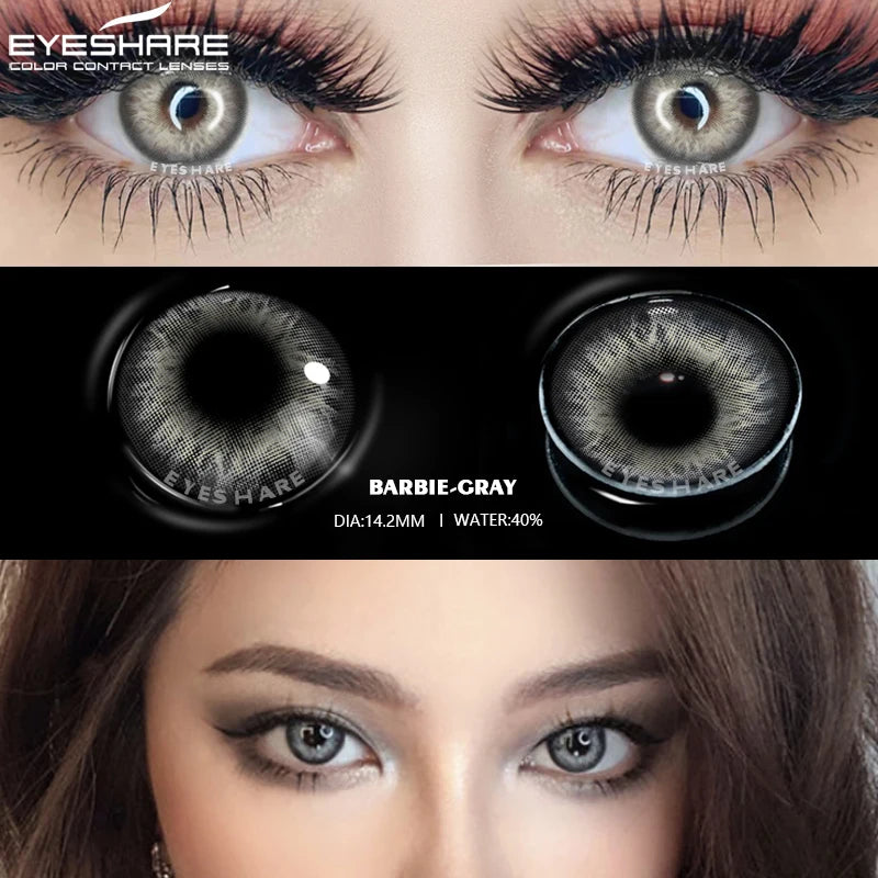 OKLULU  -   1 Pair Colored Contact Lenses Natural Look Fast Delivery Brown Eye Lenses Gray Contact Green Eye Lenses Blue Lenses