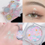 OKLULU  -  Shiny Heart Sequin Glitter Gel Silver Eyeshadow Cream Blue Pink Gold Star Nail Loose Sequins Glue Halloween Body Face Eye Makeup