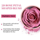 OKLULU  -  3D Petal Rose Makeup Blush 4 colors Gift Highlighter Rare Beauty Blush Rubor Forma Rosa Real Rose Flower Blush Shimmer Makeup