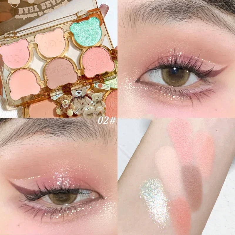 Oklulu  6 Colors Eye Shadow Palette Iris Purple Glitter Pearly Eyeshadow Palette Fashion Korean Shiny Eye Shadow Charming Eye Makeup