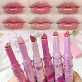 Oklulu Glitter Mirror Solid Lip Gloss Non-stick Cup Water Light Jelly Lip Tint Heart-shaped Moisturizing Lipstick Lips Makeup Cosmetic