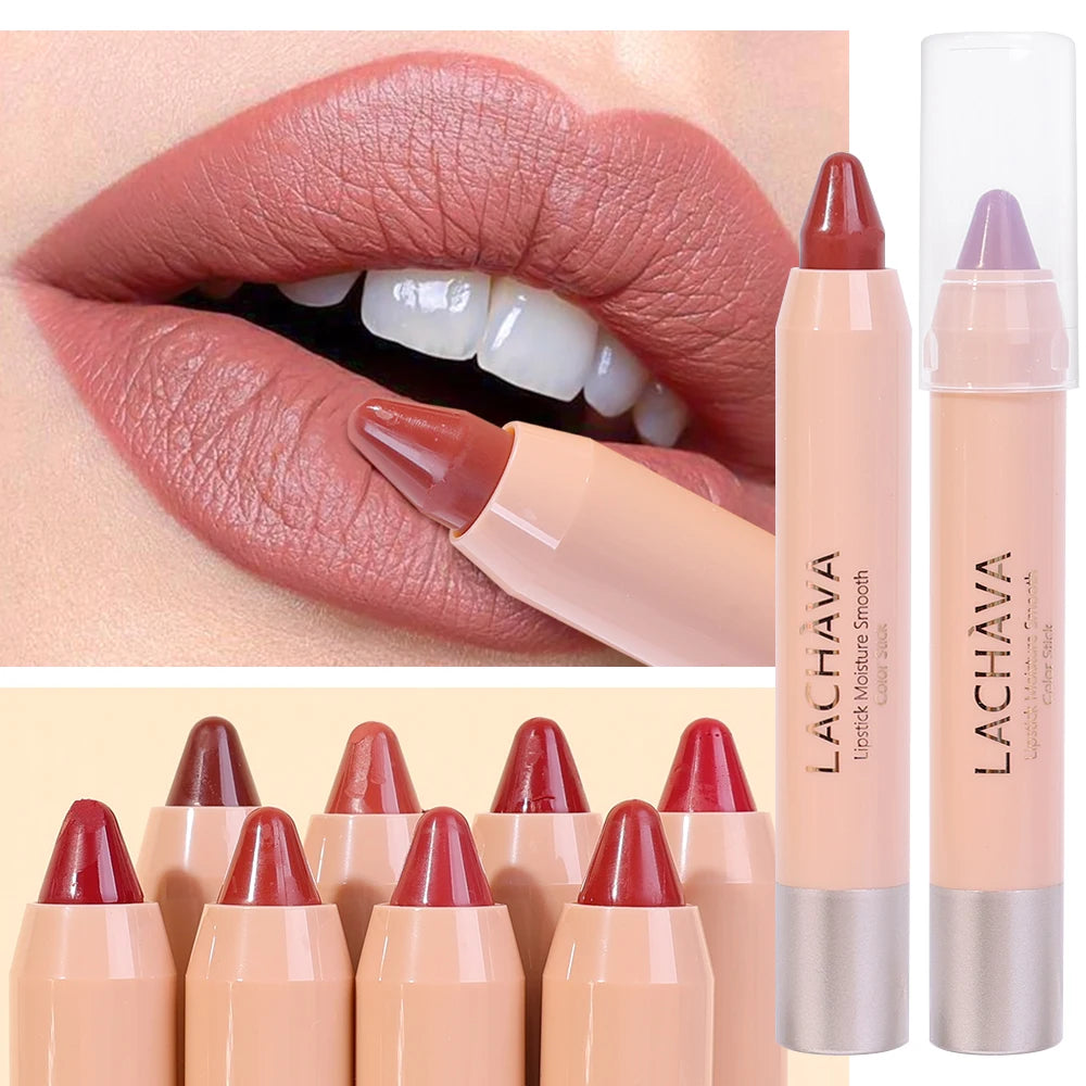 Oklulu  Velve Matte Nude Lipliner Pencil Waterproof Non-sticky Long Lasting Lipstick Red Pink Solid Lip Gloss Lips Contouring Cosmetics