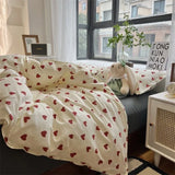 Oklulu Korean Style Bedding Set Boys Girls Twin Queen Size Duvet Cover Flat Sheet Pillowcase Bed Linen Kids Adult Fashion Home Textile