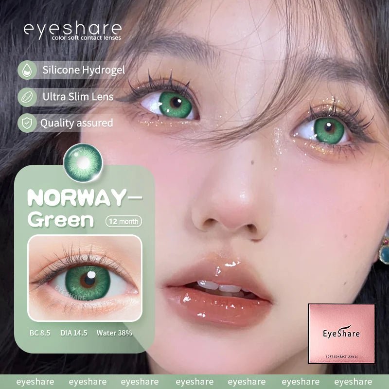 OKLULU  -  Colored Contact Lenses for Eyes Natural Eye Lenses Fashion Contact Green Lenses Blue Eye Lenses Gray Pupils 1pair/2pcs