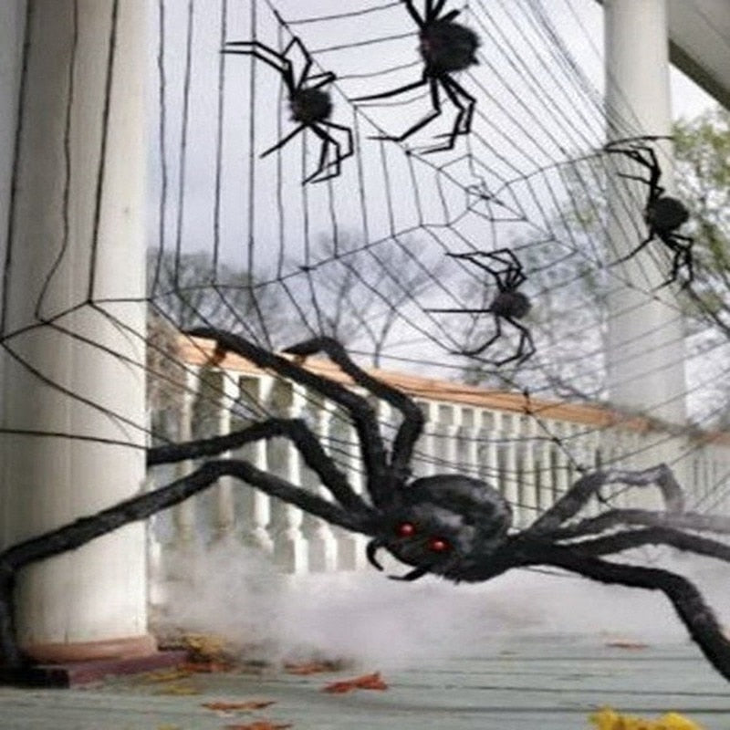 30cm/50cm/75cm/90cm/125cm/150cm/200cm Black Spider Halloween Decoration Haunted House Prop Indoor Outdoor Giant Decor