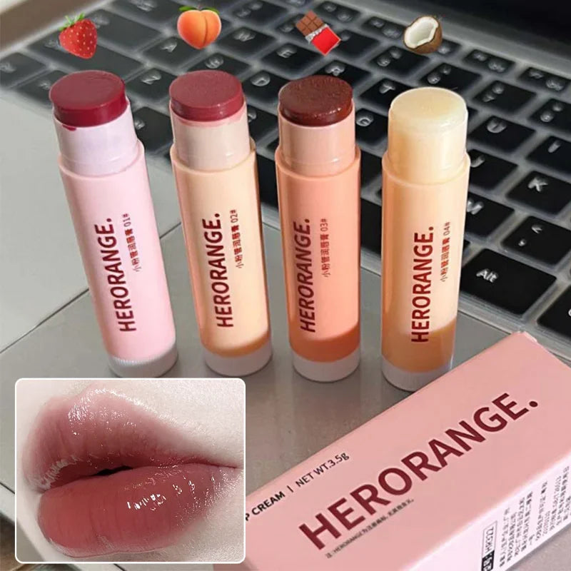 Oklulu Colored Moisturizing Lip Balm Set Makeup Jelly Nude Rose Black Tea Lipstick Almond Coffee Lip Tint Primer Colorless Lips Care