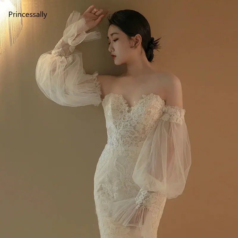 OKLULU  -  New Mermaid Wedding Dress Lace with Train Off The Shoulder High Grade 2024 Robe De Mariage Nouveauté Bohemian Wedding Dress