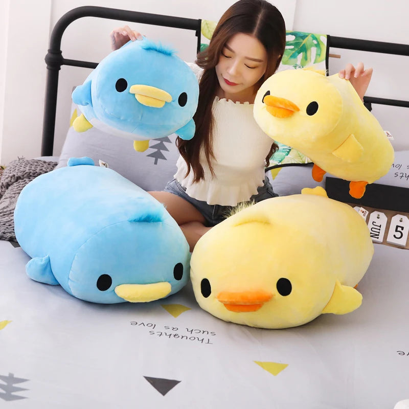 OKLULU Cute Down Cotton Lying Duck Stuffed Yellow Duck Plush Toy Soft Children Pillow Cushion Nice Christmas Gifts for Girls Room Decor