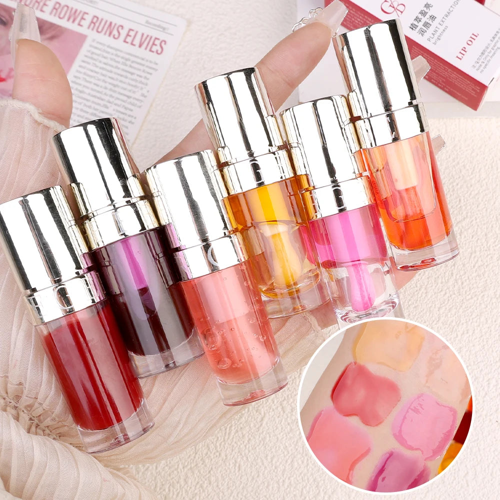 Oklulu Mirror Lip Oil Moisturizes Non-sticky Plumper Lip Lasting Nonstick Cup Lip Glaze Hydrating Transparent Liquid Lipstick Cosmetics