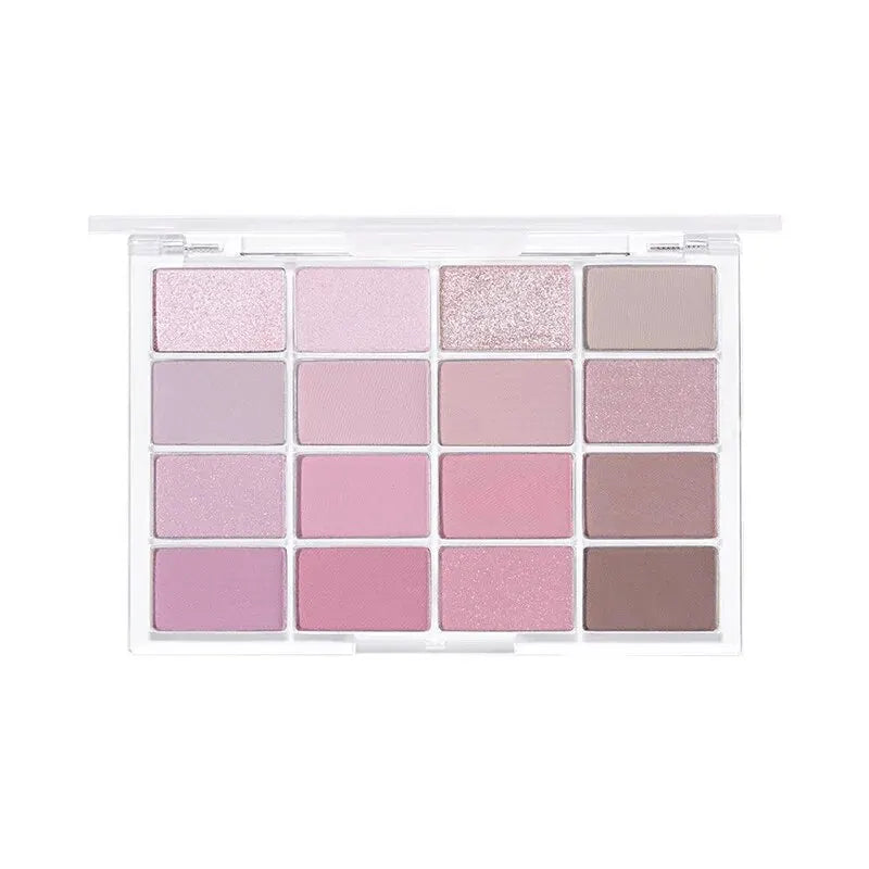 Oklulu Eyeshadow Palette Low Saturation Matte Pearlescent Fine Glitter Pseudo Vegan Makeup Clear Daily 16 Colors Eyeshadow