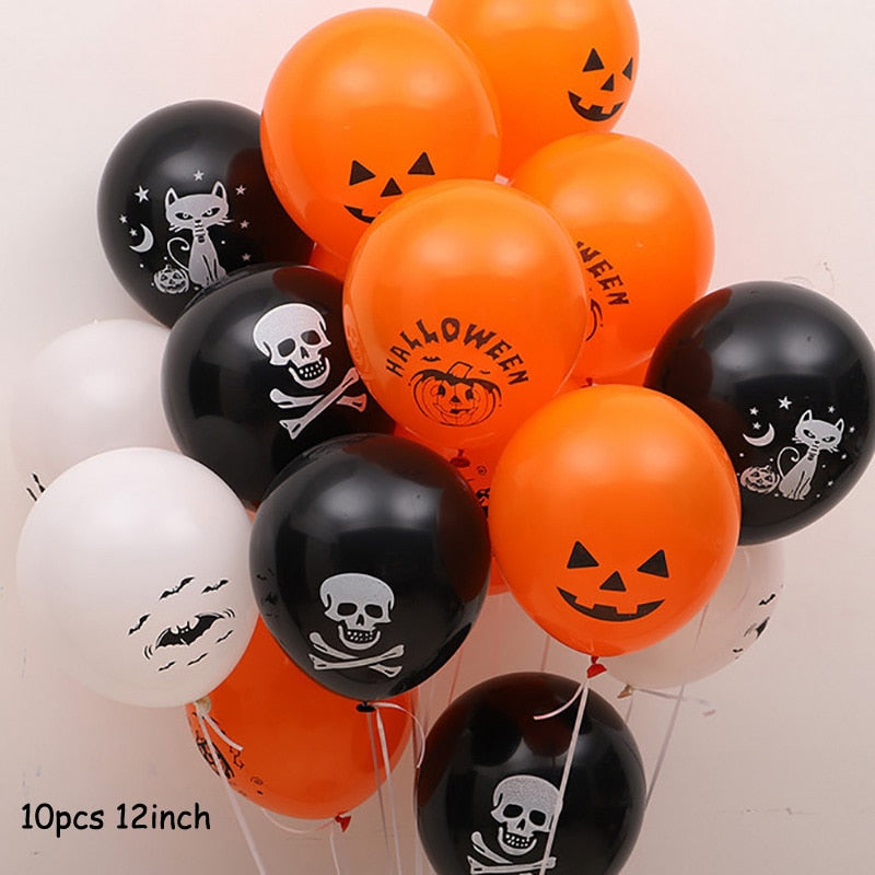 Huge Standing Halloween Pumpkin Ghost Balloons Witch Bat Spider Foil Ballon Inflatable Kids Toys Globos Halloween Party Supplies