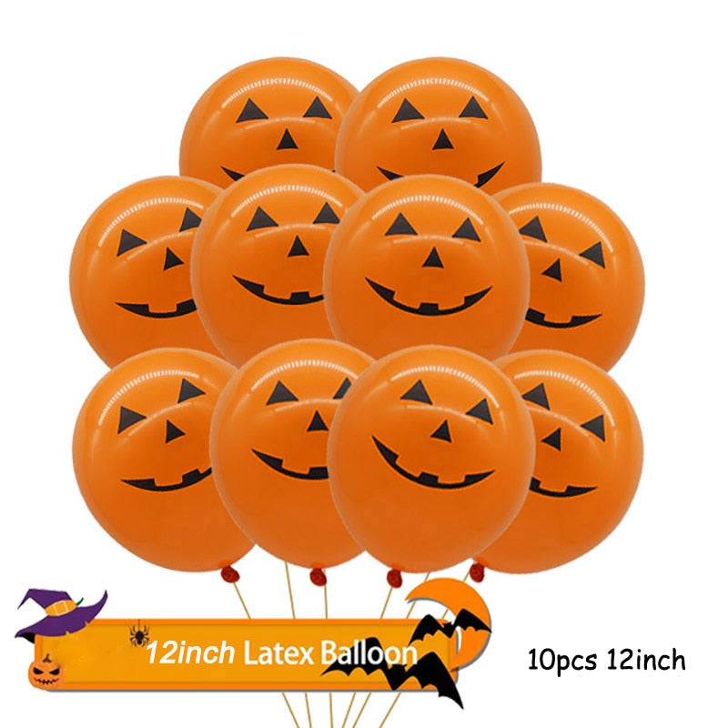 Huge Standing Halloween Pumpkin Ghost Balloons Witch Bat Spider Foil Ballon Inflatable Kids Toys Globos Halloween Party Supplies