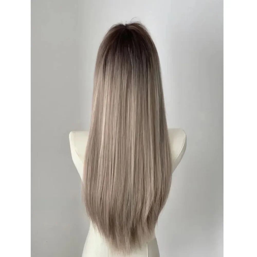 OKLULU  -  EMO Wigs Ombre Long Straight Hair Asian Gradient Picking European and American Style Headband Wig for Daily Use Cosplay  가발