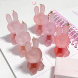 Oklulu  Cute Rabbit Matte Velvet Lip Glaze Summer Lovely Bunny Keychain Lip Mud Matte Texture Lipstick Pink Red Lip Gloss Tint Cosmetic