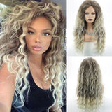 OKLULU  -  Long Fluffy Curly Wig for Women Ombre blonde Ginger Natural Wavy Hair Wig Ash Blonde Synthetic Loose Deep Wave Wig Cosplay