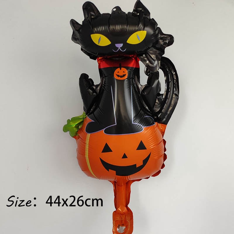 Huge Standing Halloween Pumpkin Ghost Balloons Witch Bat Spider Foil Ballon Inflatable Kids Toys Globos Halloween Party Supplies