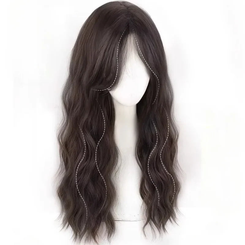 OKLULU  -  Black wigs Long Body Wave Wig for Women Black Cosplay Lolita Natural Hair Heat Resistant Synthetic Wigs  Headband Wig