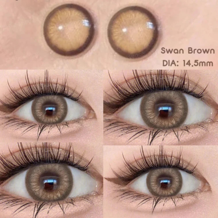 OKLULU  1Pair Natural Colored Contact Lenses for Eyes with Degree Brown Lenses Fog Pearl Lens Korean Lenses Lenses Eye Color