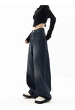 Oklulu Vintage High Waist Jeans Women Y2k Harajuku Loose Korean Fashion Wide Leg Pants Oversize Straight Casual Denim Trousers