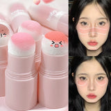 Oklulu Matte Cheek Blush Stick Natural Peach Blush Eyeshadow Powder Multi-purpose Eyes&lips Blusher Face Contouring Makeup Cosmetics