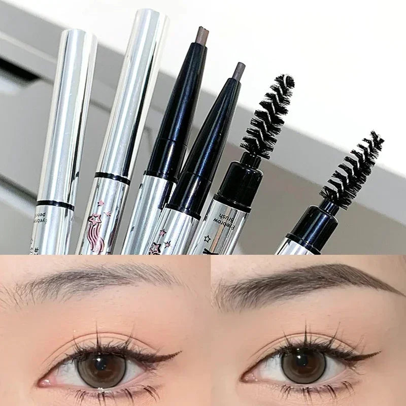 OKLULU  -  Waterproof Rotatable Coffee Brown Gray Eyebrow Pencil Lasting No Blooming Smooth Matte Double Head Eyebrow Tattoo Pen Makeup