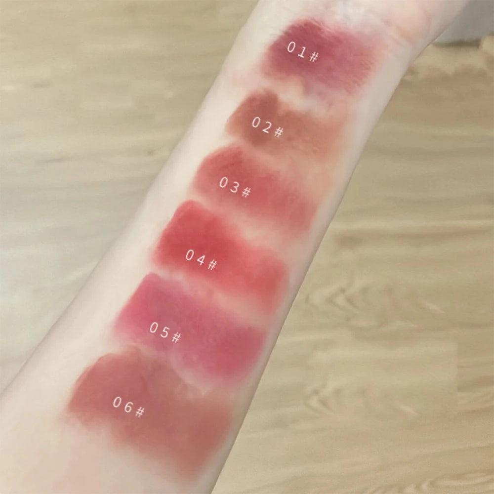 Oklulu Waterproof Moisturizing Tube Lipstick Retro Rose Matte Lasting Sexy Red Lips Tint Pigmnet 6 Colors Velvet Lip Mud Lips Makeup