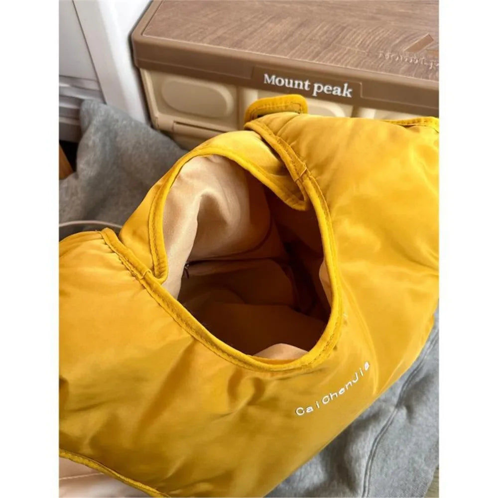 OKLULU  -  Hot Girls Yellow Backpack Women Retro Large Capacity Y2k Backpacks Female Vintage Fashion Mochila Schoolbag Aesthetic