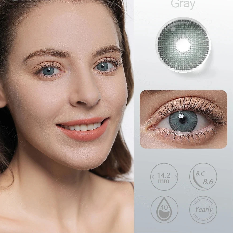 OKLULU Colored Contact Lenses Natural Look Brown Eye Lenses Beauty pupils Blue contact Lenses Eye Cosmetic Color Lens