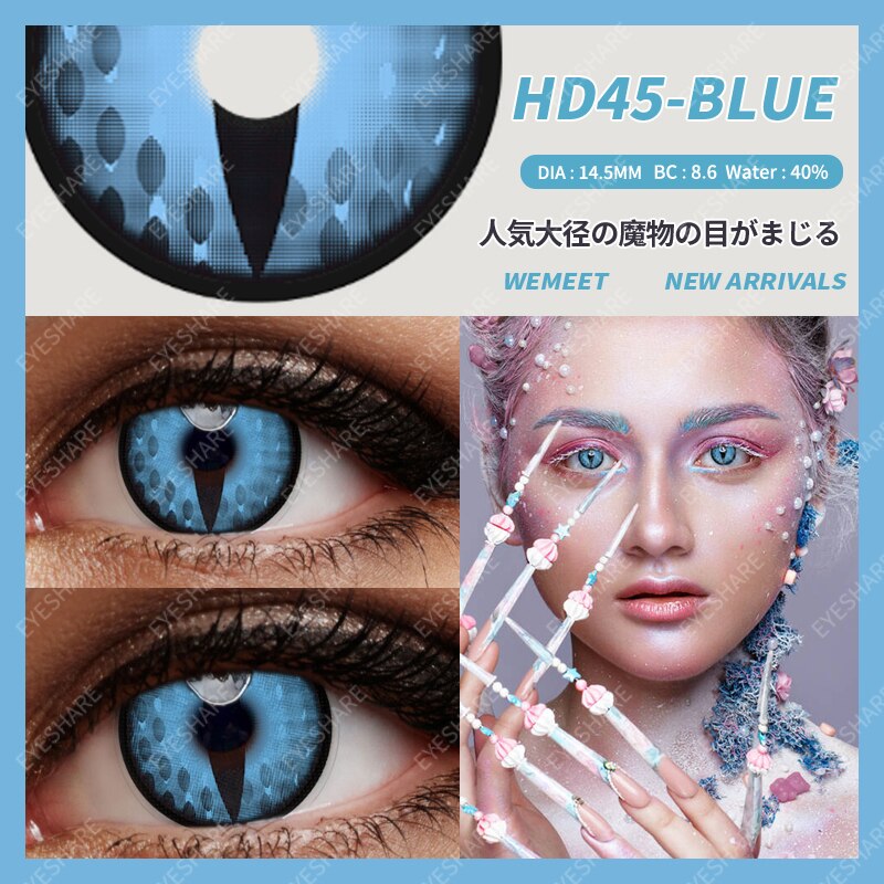 Blue Color Contact Lenses for Eyes Cosplay Yearly Makeup Halloween Beauty Color Contact Lenses Free Shipping