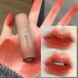 Oklulu Matte Nude Red Lip Gloss 6Colors Long Lasting Velvet Red Brown Non-stick Cup Lip Mud Pink Liquid Lipstick Korean Makeup Cosmetic