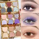 Oklulu  6 Colors Eye Shadow Palette Iris Purple Glitter Pearly Eyeshadow Palette Fashion Korean Shiny Eye Shadow Charming Eye Makeup