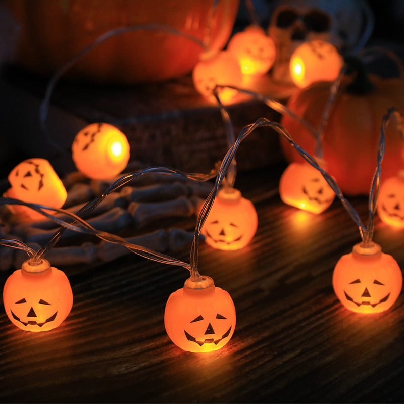 1.5m 10Led Halloween Light String Pumpkin Skull Eye Balls Ghost Festival Party Lantern Trick Or Treat Happy Halloween Day Decor