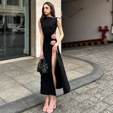 OKLULU  -   Sexy Y2K Sleeveless Dress Summer Cut Sticker Slim Fit Split Dresses Elegant Women's Dresses For Party  Women's