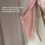 OKLULU  -  Pink Wig Long Straight Lace Front wigs for Woman Nature Synthetic Lace Wigs for Cosplay Daily Use Heat Resistant headband wig