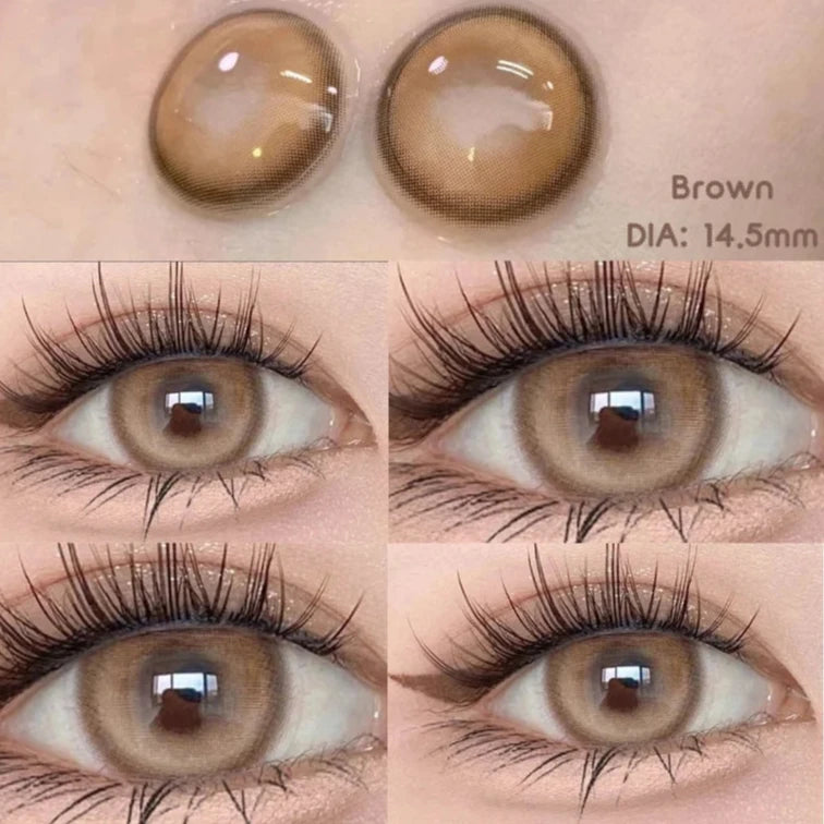 OKLULU  1Pair Natural Colored Contact Lenses for Eyes with Degree Brown Lenses Fog Pearl Lens Korean Lenses Lenses Eye Color