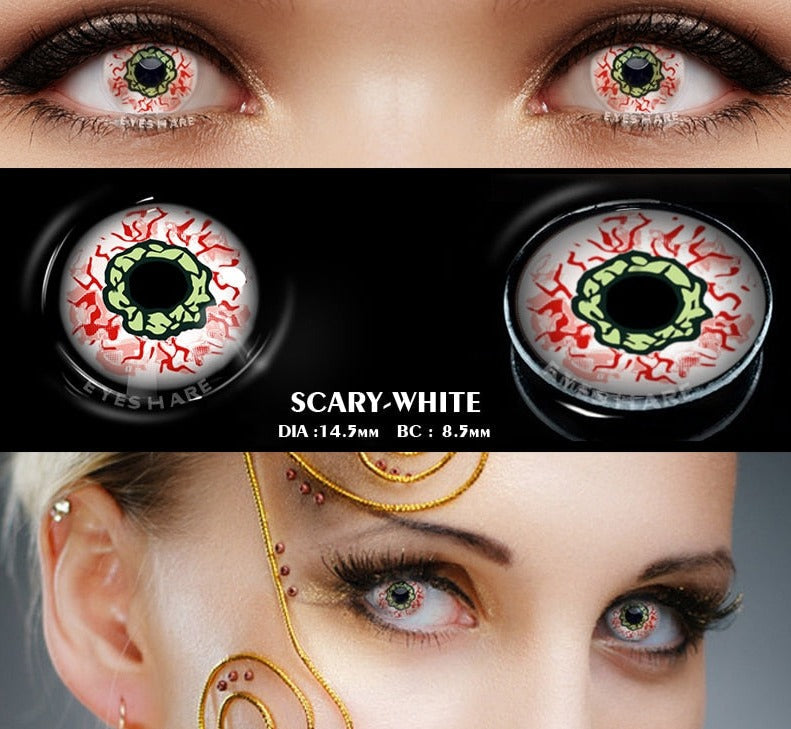 1pair Halloween Cosplay Color Contacts Lenses For Eyes Blue Black Colored Lens Anime Yearly Beauty Makeup Contacts Lens