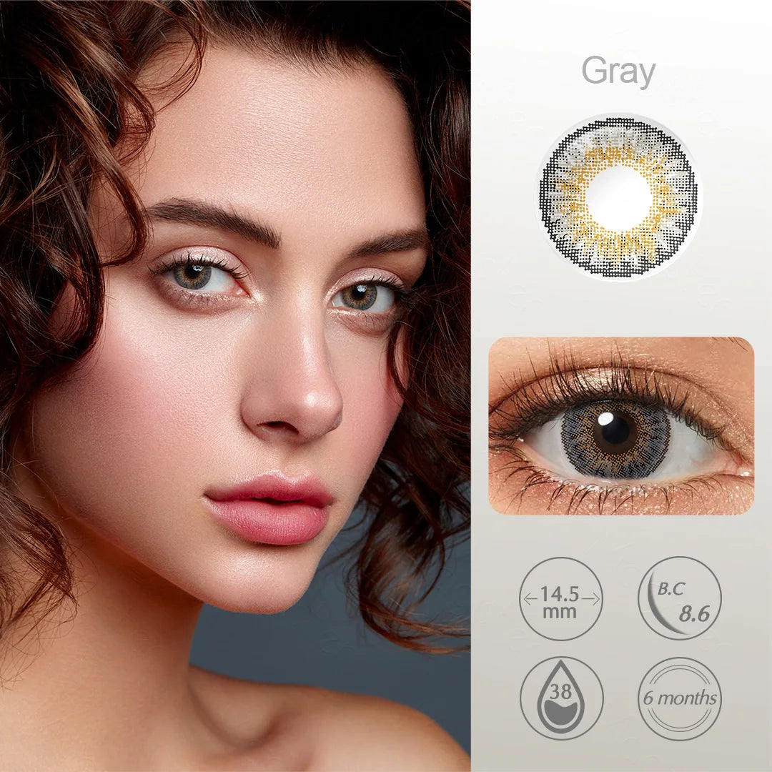 OKLULU Colored Contact Lenses For Eyes 1 Pair Color Contact Lenses 3 TONE Color Lens Eyes Contacts