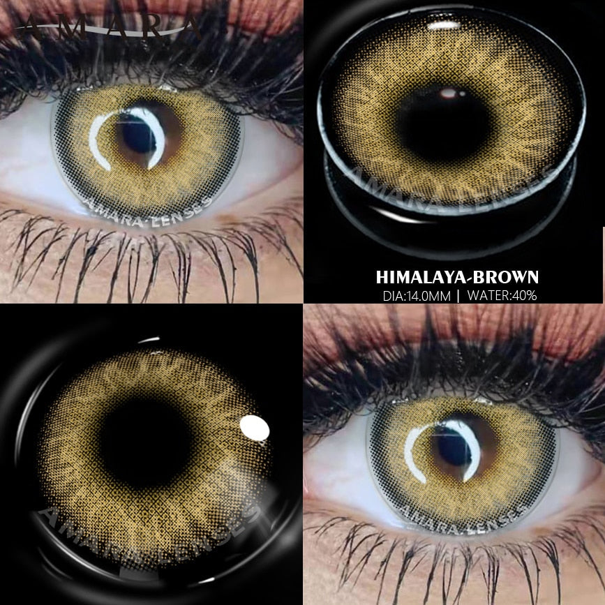 Natural Colored Contacts Lenses Brown 2pcs Contacts Beautful Pupils Color Contacts Yearly Makeup Cosmetic Contact Lens