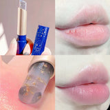 Oklulu Moisturizing Lip Balm Temperature Color Change Lipstick Shinny Gold Foil Dead Skin Remove Lasting Lipstick Base Cream Lip Makeup