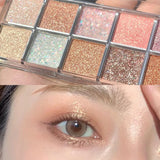 Oklulu Pearlescent Eyeshadow Palette 10 Colors Matte Glitter Purple Eye Shadow Waterproof Lasting Shimmer Korean Eyes Makeup Cosmetics